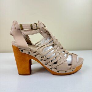 Jambu Women's Valentina Leather Caged Heeled Sandals